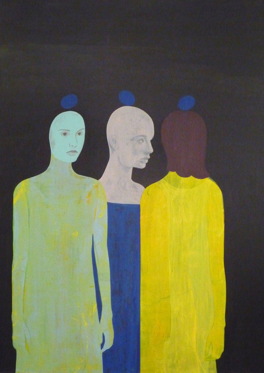 الرجل والمرأة في واقع مشترك (لوحة للفنان عصام معروف)