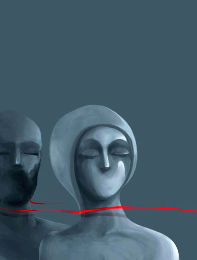 ◄ أكسل هونيث يرى أن العنف يأتي بسبب النضال من أجل الحصول على الاعتراف الاجتماعي بأشكاله المختلفة (لوحة للفنان أنس سلامة)